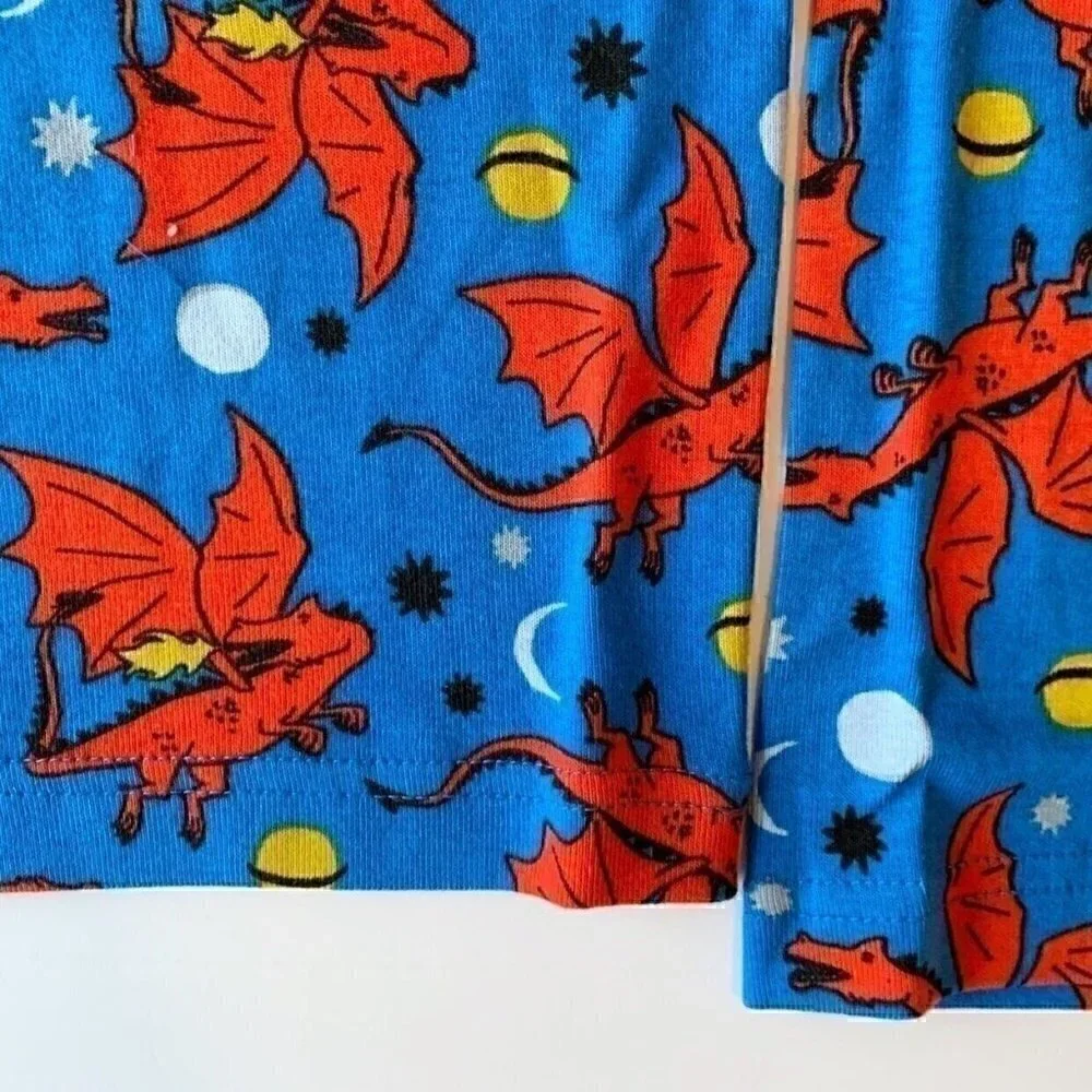 NWT Hanna Andersson Space Dragons Boys Short John Pajama Set 2T 3T